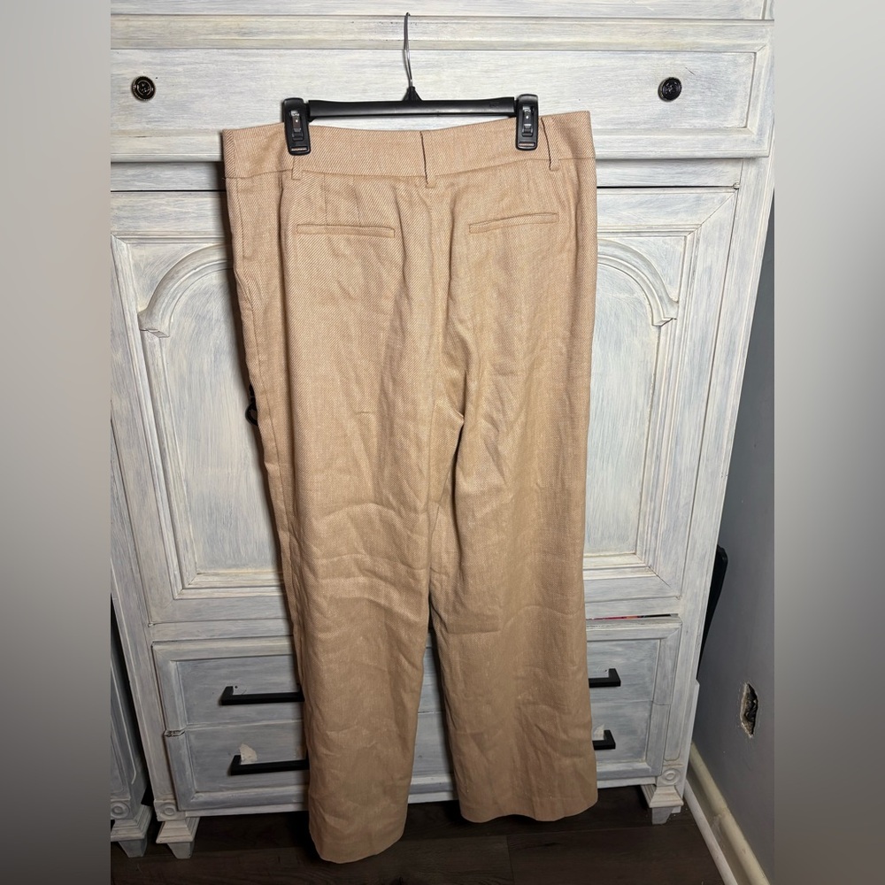 Talbots Cafe Wide Leg Textured Stretch Linen Pants Classic Timeless Flattering‎ - Picture 9 of 11